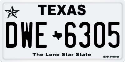TX license plate DWE6305