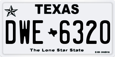 TX license plate DWE6320
