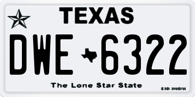 TX license plate DWE6322