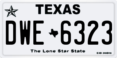 TX license plate DWE6323