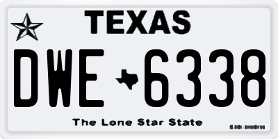 TX license plate DWE6338