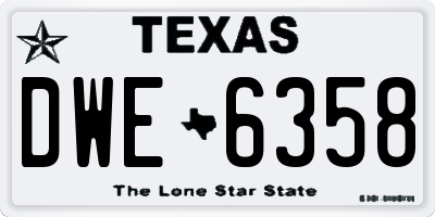 TX license plate DWE6358