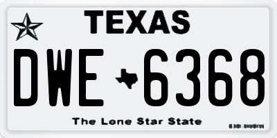 TX license plate DWE6368