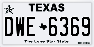 TX license plate DWE6369