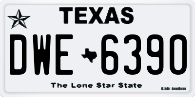 TX license plate DWE6390