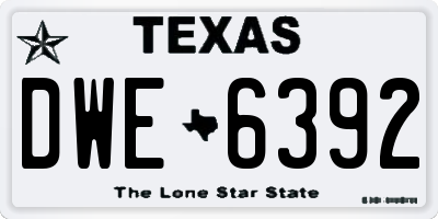 TX license plate DWE6392