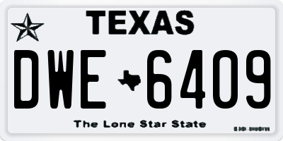 TX license plate DWE6409