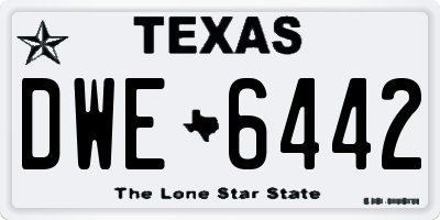TX license plate DWE6442