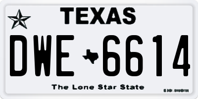 TX license plate DWE6614