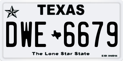 TX license plate DWE6679