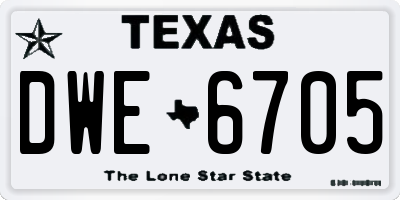 TX license plate DWE6705