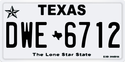 TX license plate DWE6712