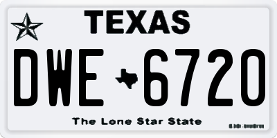 TX license plate DWE6720
