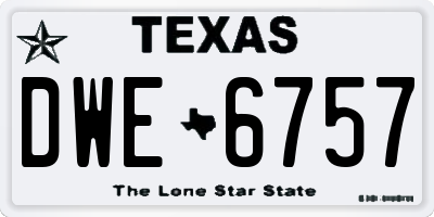 TX license plate DWE6757
