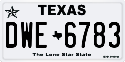 TX license plate DWE6783