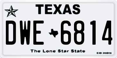 TX license plate DWE6814