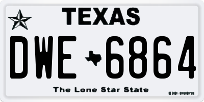 TX license plate DWE6864
