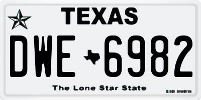 TX license plate DWE6982