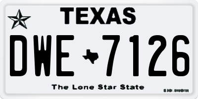 TX license plate DWE7126