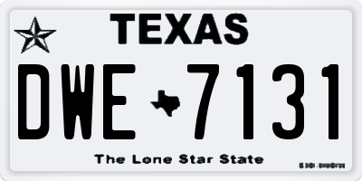 TX license plate DWE7131