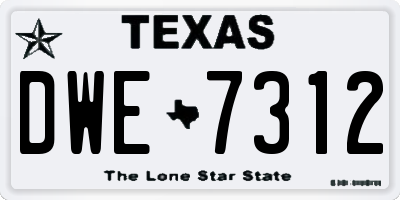 TX license plate DWE7312
