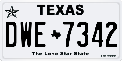 TX license plate DWE7342
