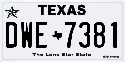 TX license plate DWE7381