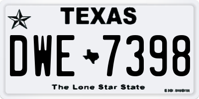 TX license plate DWE7398