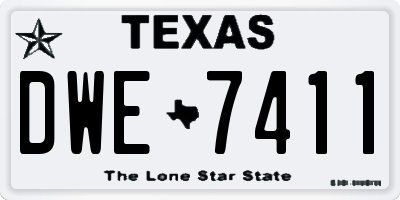 TX license plate DWE7411