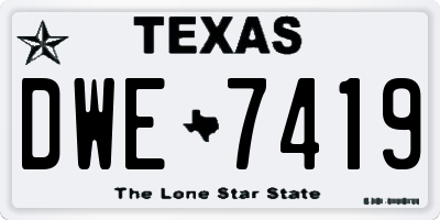 TX license plate DWE7419