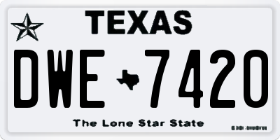 TX license plate DWE7420