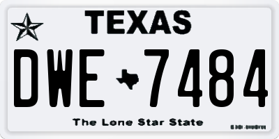 TX license plate DWE7484