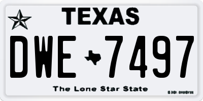 TX license plate DWE7497