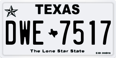 TX license plate DWE7517
