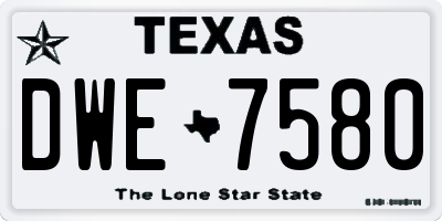 TX license plate DWE7580