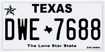 TX license plate DWE7688