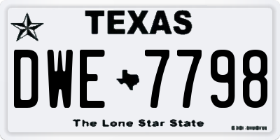 TX license plate DWE7798