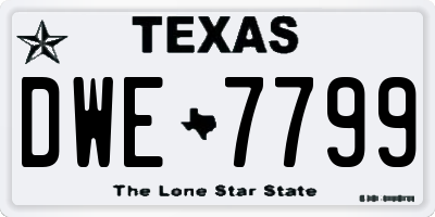TX license plate DWE7799