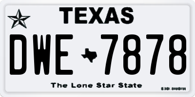 TX license plate DWE7878
