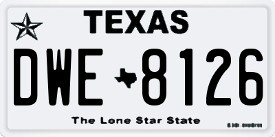 TX license plate DWE8126
