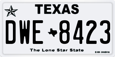 TX license plate DWE8423