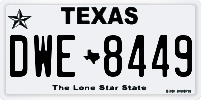 TX license plate DWE8449