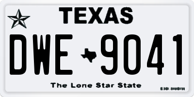 TX license plate DWE9041