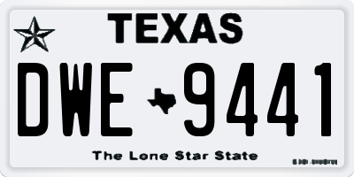 TX license plate DWE9441