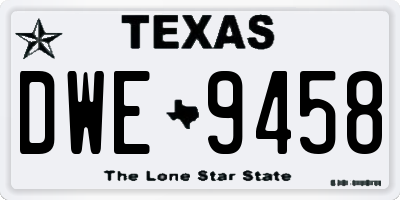TX license plate DWE9458