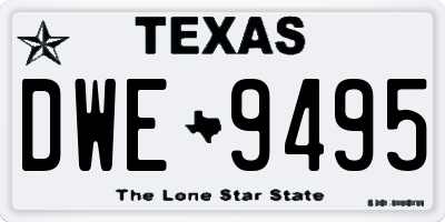 TX license plate DWE9495
