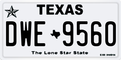TX license plate DWE9560