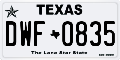 TX license plate DWF0835