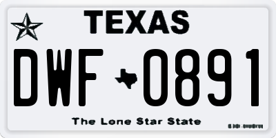 TX license plate DWF0891
