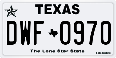 TX license plate DWF0970